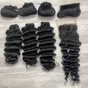 Produit chaud HD dentelle fermeture birmane bouclés petits noeuds cheveux de luxe 100% extensions de cheveux vietnamiens crus prix de gros - Product Image 5