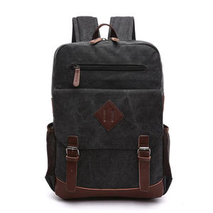 Canvas <b>Laptop</b> <b>Backpack</b> Unisex Retro Style 20-39L Durable Softback with Zipper Hasp Closure and Shoulder Straps - Product Image 3