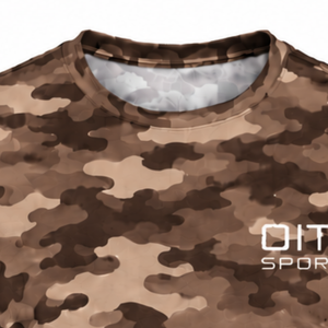 Camiseta Deportiva de Camuflaje Marrón para Hombre, Manga Corta, Cuello Redondo, Estampado de Camuflaje, para Entrenamiento al Aire Libre, Fitness, Ejercicio, Rendimiento Deportivo - Product Image 5