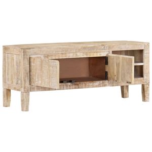 Meuble TV moyen en bois de manguier massif naturel pour salon, élégant meuble en bois naturel - Product Image 2
