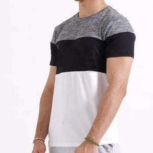เสื้อยืดคอกลมแขนสั้นผู้ชาย ลายบล็อกสี ทรงปกติ ผ้าถัก - Product Image 5