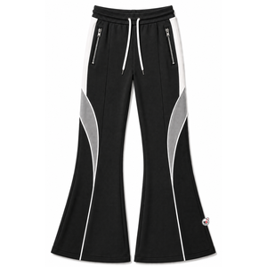 Men <b>Flare</b> Pants High Quality Drawstring Color Blocked Side Pockets Casual Style Breathable <b>Wholesale</b> Knitted Fabric Autumn Wear - Product Image 2