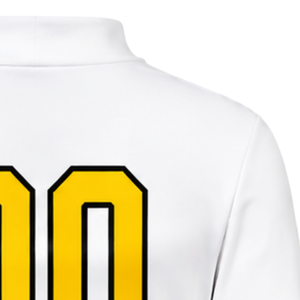 Yellow White Sublimated Cheer <b>Long</b> Sleeve Uniform Set Pleated <b>Skirt</b> Team Athletic Sportswear Training Practice Performance - Product Image 4