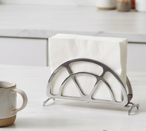 Support à serviettes en métal de qualité supérieure, finition miroir argentée, parfait pour la vaisselle de cuisine, accessoire de salle à manger élégant - Product Image 3