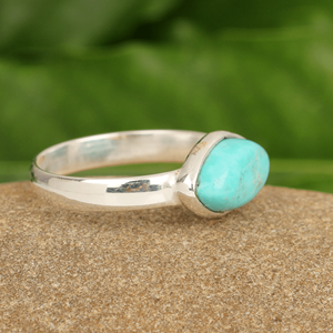 แหวนเทอร์คอยส์ Arizona ธรรมชาติดีไซน์คลาสสิก925ขนาด8x16มม. อัญมณีสีเงินสเตอร์ลิงขายส่งเครื่องประดับ vaishnavi - Product Image 2
