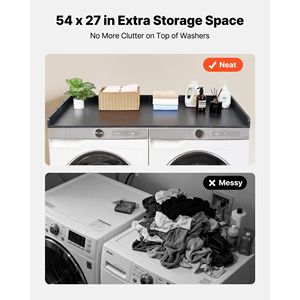 Piano d'Appoggio per Lavatrice e Asciugatrice 54 X 27.5 Pollici in Marmo Resistente all'Acqua con 2 Ganci - Product Image 3