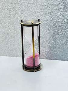 Sablier 3D en laiton massif de 6 pouces, finition Commando, motif animal et ange |   Pièce de table décorative vintage en fonte pour la remise des diplômes - Product Image 5