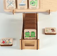Tableau de tâches quotidiennes en bois pour enfants : liste de routines intelligentes