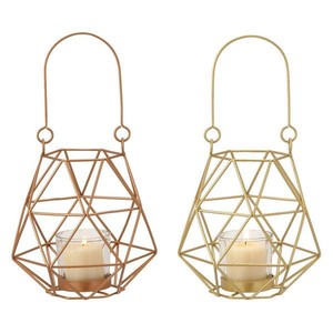 Portavelas Colgante de Hierro Estilo Industrial Retro con Inserto de Vidrio para Decoración del Hogar, Patio y Jardín - Product Image 1