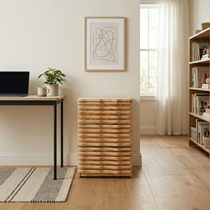 Scandinavian American <b>Pine</b> Plywood <b>Bookcase</b> Modern Living Room Bedroom Furniture Freestanding Home Office Organizer 3-Drawer - Product Image 5