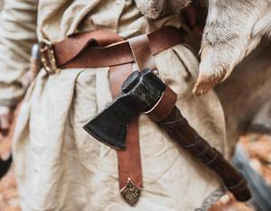 Tête de hache plate en acier inoxydable faite à la main, qualité supérieure, grade industriel, fourreau en cuir pour déchirer le bois, prix abordable, 400 mm - Product Image 2