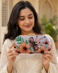 Pochette en velours brodée de perles tribales bohèmes pour femmes |   Mode artisanale décontractée pour mariage et fête |   Personnalisable Haute Qualité - Product Image 4