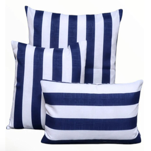 Blue and White Striped Hamptons Style <b>Cushion</b> <b>Cover</b> - Product Image 2