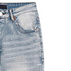 Jeans pour hommes en denim de coton de qualité supérieure, coupe droite, délavés foncés, style décontracté, directement de l'usine - Product Image 3