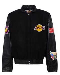 เสื้อแจ็คเก็ตขนสัตว์และหนังสีดำของทีมลอสแอนเจลิส เลเกอร์ส - AR - Product Image 1
