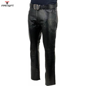 กางเกงหนังทรงบานสำหรับผู้ชายไซส์ใหญ่ สไตล์ลำลองสำหรับฤดูใบไม้ร่วง ระบายอากาศได้ดี กันน้ำ พร้อมโลโก้แบบกำหนดเอง - Product Image 6