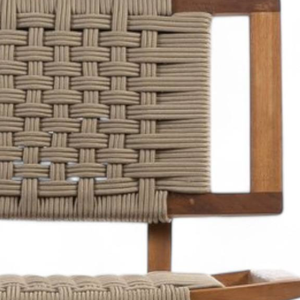 Chaise de jardin en corde tressée au design luxueux avec structure en teck pour la décoration de meubles de jardin - Product Image 6