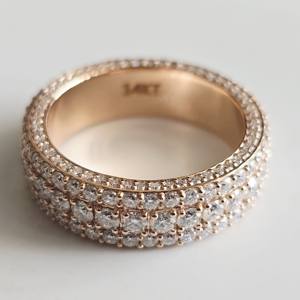 Anillo de Eternidad Completo de Lujo con Diamantes Cultivados en Laboratorio, Corte Radiante, Claridad VVS-VS, Color DEF, Platino, Multihileras, para Boda - Product Image 1