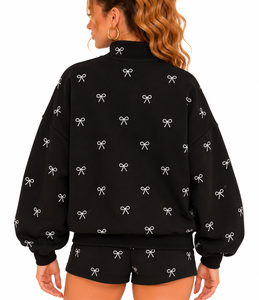 Custom <b>Women's</b> Oversized merry <b>Christmas</b> Mock Neck <b>Sweatshirt</b> Holiday Loose Fit Embroidery Winter OEM - Product Image 4