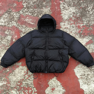 Veste matelassée unisexe noire de haute qualité, imperméable et coupe-vent, avec capuche amovible, logo de designer imprimé, personnalisable OEM - Product Image 6