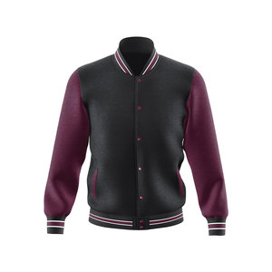 Veste de style universitaire bleu et blanc pour homme, style preppy, col rabattu, manches régulières, polyester, vêtements d'automne - Product Image 3