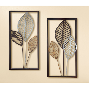 Juego de 2 piezas de arte metálico para decoración del hogar |   Arte Decorativo Moderno de Metal para Colgar en la Pared, para Sala de Estar, Dormitorio, Oficina, Decoración de Interiores - Product Image 1
