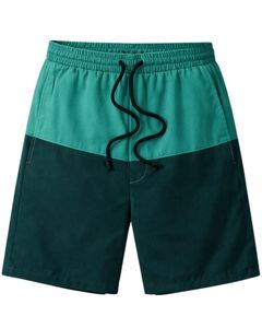Shorts à cordon de serrage pour hommes, couleur bleu sarcelle et vert foncé, séchage rapide, décontracté, pour l'été, la plage, athlétique, confortable, coupe légère - Product Image 1