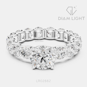Bague de mariage ronde 1,25 carat, bijoux fins, certifiée IGI, or blanc 14 carats, diamant de laboratoire, bague de fiançailles et d'anniversaire - Product Image 1