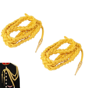 Gold Uniform Dress Aiguillette Gold Nylon British Aiguillette Gold <b>Braided</b> Metallic <b>Cord</b> With Brass - Product Image 2