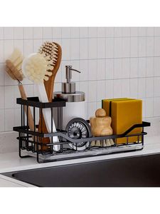 Iron Kitchen Sink Organizer With Drainage Holes For Quick <b>Drying</b> Of Sponges Brushes And Cleaning Accessories - Product Image 6