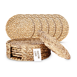 Special Eco-friendly Water Hyacinth Placemat With Round Stand, Natural Color Charger <b>Plates</b> Party Table Decoration From Vietnam - Product Image 4