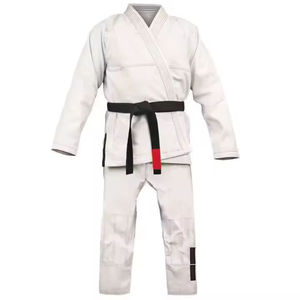 Kimono de BJJ Blanco al por Mayor, Traje de Entrenamiento de Artes Marciales de Manga Larga con Ribete en Contraste, 100% Algodón Transpirable y Ecológico, Negro - Product Image 6
