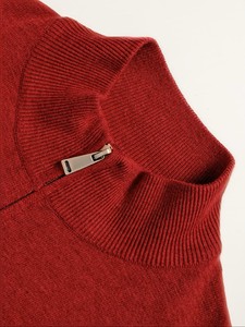 Cardigan décontracté pour homme à col montant et fermeture éclair, en tissu modal anti-boulochage, coupe classique légèrement extensible - Product Image 3