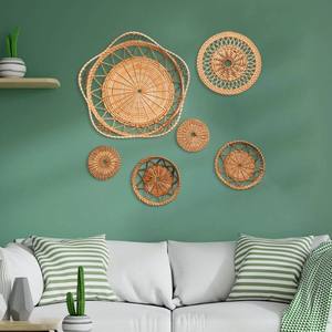 Panier mural en rotin fait main, style moderne vintage, décoration intérieure, tressage de plantes à motifs vietnamiens, lavable, personnalisable, à suspendre au mur - Product Image 3