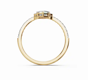 Bague en diamant de créateur, or massif 14k, 18k, 9k, disponible en finition or jaune, rose, blanc, bijou minimaliste de luxe - Product Image 4