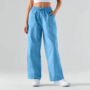 Premium Quality 100% Cotton Breathable Comfortable Knitted Hospital <b>Scrubs</b> Pants Elastic Waist Customized Color & Logo - Product Image 1