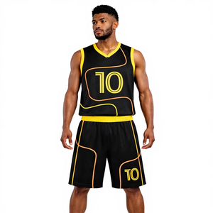 Conjunto de Uniforme de Baloncesto Sublimado Personalizado, Camiseta y Pantalones Cortos de Baloncesto Transpirables de Poliéster, Ropa Deportiva para Entrenamiento en Equipo - Product Image 1