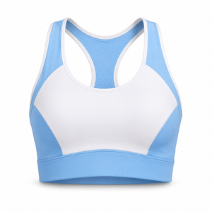 Sujetador deportivo ajustable de talla grande para mujer, negro, con logo personalizado, ultra elástico, con abertura frontal y espalda con orificio para llave, para fitness. - Product Image 2