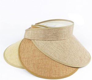 Visera de Paja Beige Ajustable con Borde Plano, Sombrero de Verano Unisex para Exteriores para Adultos - Product Image 2