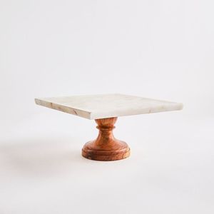 Soporte para Pastel de Mármol de Diseño Moderno con Base de Madera, Plato para Pastel de Mármol y Madera a Precio de Mayoreo Muy Bajo - Product Image 2