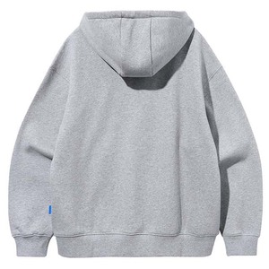 Sweat-shirt à capuche zippé oversize pour homme, couleur unie, décontracté, avec poches, pour l'automne, 100% coton French Terry, coupe classique - Product Image 2
