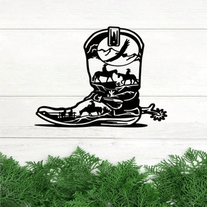 CIFbuy Scultura Gotica in Metallo Nero a Forma di Stivale, Decorazione da Parete per Interni ed Esterni, per TikTok e Servizio di Ritiro Temu - Product Image 4