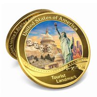 Monedas Promocionales de Aleación de Zinc Chapadas en Oro con Logotipo Personalizado |   Regalos Publicitarios Corporativos OEM, Diseño Moderno de Feng Shui, Impresión UV
