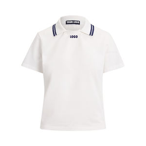 Polo personnalisé pour femme avec col superposé, logo sur mesure, en coton premium, décontracté, pour l'été, uniforme de golf - Product Image 1
