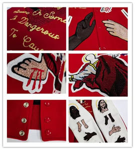 Chaqueta Varsity de Lana Personalizada para Hombre, Estilo Casual de Invierno, Chaqueta de Béisbol con Letras, Logotipo Frontal, Botones de Cuerno, Diseño ODM, Resistente al Viento - Product Image 3