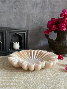 Bol de service en marbre au design floral moderne, accessoire de table multifonctionnel pour occasions spéciales (Ramadan, Diwali), idéal pour la maison et l'hôtel - Product Image 5