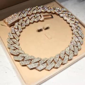 New Luxury Miami Cuban Link Chain Fully Iced D VVS Studded Diamond <b>Tester</b> Check Moissanite Fashion Necklaces - Product Image 5