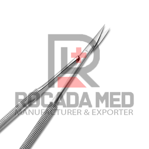 Ensemble de 3 ciseaux de micro-chirurgie Castroviejo, porte-aiguilles, pinces en acier inoxydable |   Instruments microchirurgicaux - Product Image 4