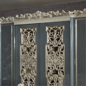 Armario de Lujo de Estilo Europeo Real, de 4 Puertas, de Madera de Caoba Sólida, con Paneles Tallados en Oro, Ecológico y Duradero, para Dormitorio - Product Image 3