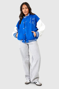 Veste bomber universitaire de qualité supérieure, en tricot de baseball, 100% laine respirante côtelée pour femmes - Product Image 2